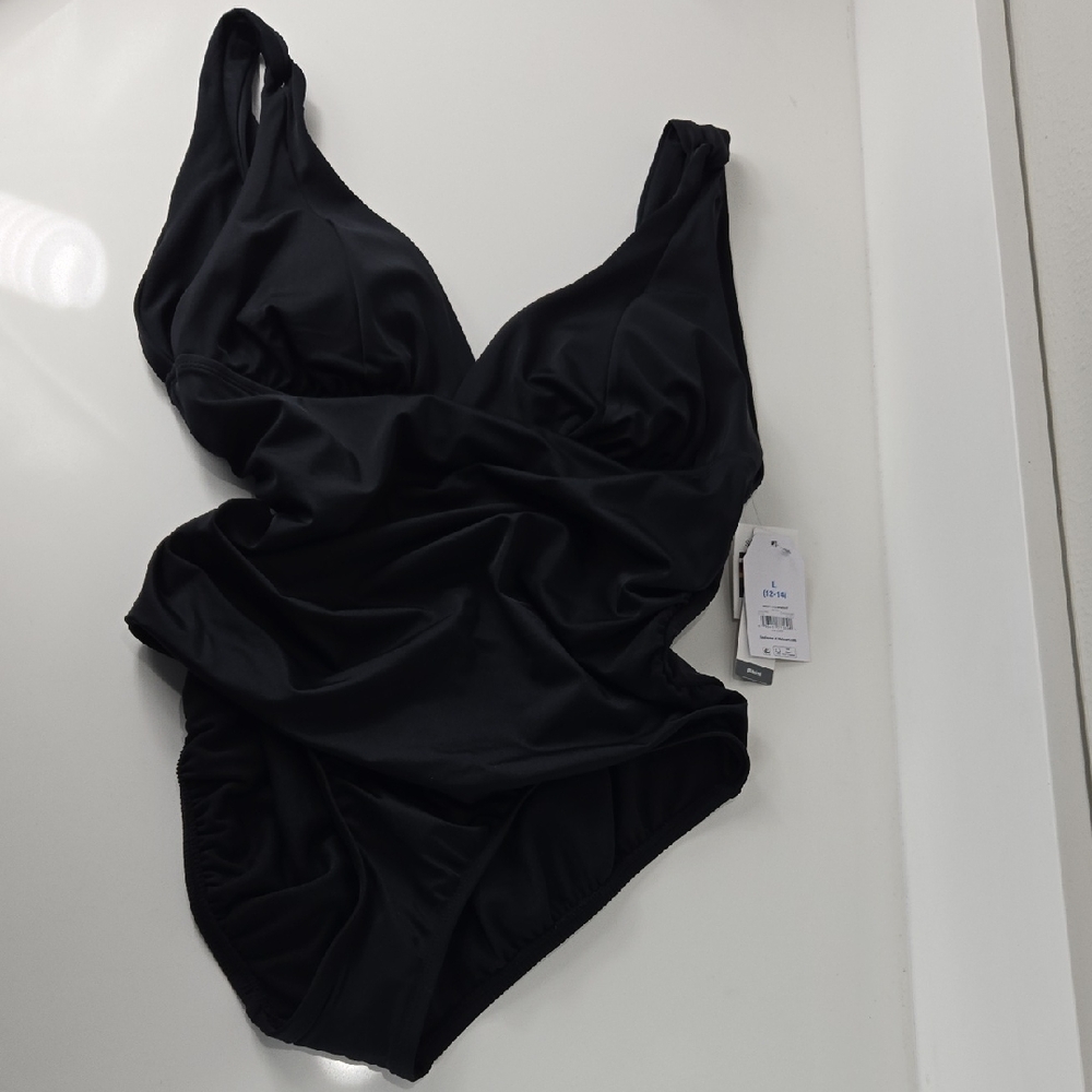 Time and Tru Black One Piece Swimsuit Large - Picture 5 of 14